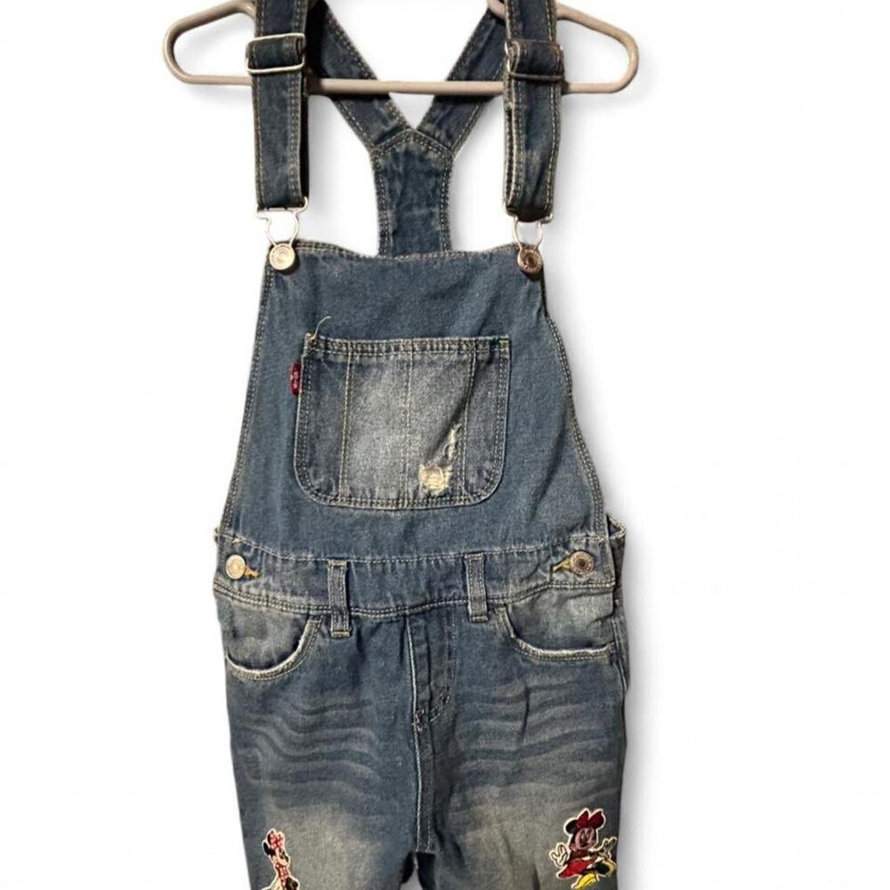 7 years custom Levi’s patched Disney Minnie Mouse denim short overalls